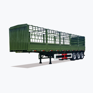 Semirremolque de camión con plataforma abatible lateral abatible de valla