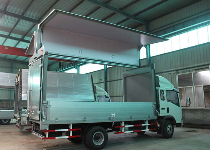 Caja de ala abierta con perfiles de aluminio y compuestos para cargas secas, caja de camión de carga seca o remolques de furgoneta